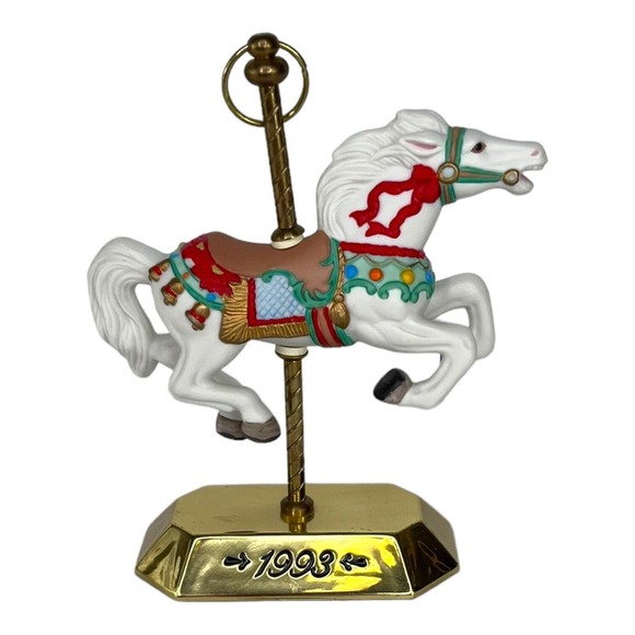 Carousel Horse 1993 Hallmark Christmas Tree Ornament Figurine Tobin Fraley Red - Picture 1 of 7